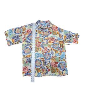 VTG The Territory Ahead Shirt Men XXL Red Blue‎ Mosaic All Over Print Button Up